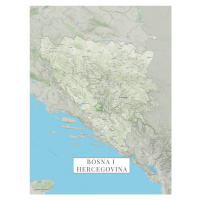Mapa Bosnia a Hercegovina color, (30 x 40 cm)