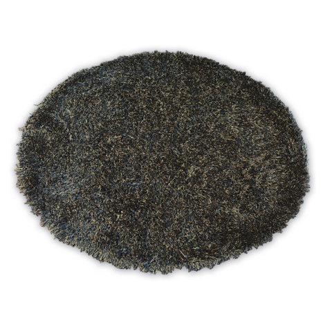 Dywany Lusczow Kulatý koberec LOVE SHAGGY černý/hnědý
