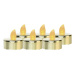 EMOS LED dekorace – 6x čajová svíčka zlatá, 6x CR2032, vnitřní, vintage