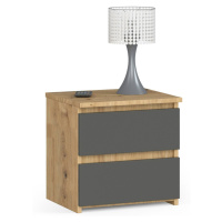 Ak furniture Noční stolek CL2 40 cm dub artisan/grafitový šedý
