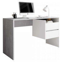 Tempo Kondela PC stůl TULIO - beton/bílý mat + kupón KONDELA10 na okamžitou slevu 3% (kupón upla