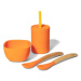 Avanchy La Petite silikonová jídelní sada pro děti oranžová