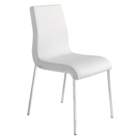 Estila Moderní kožená jídelní židle Urbano z eko-kůže bílá 87cm