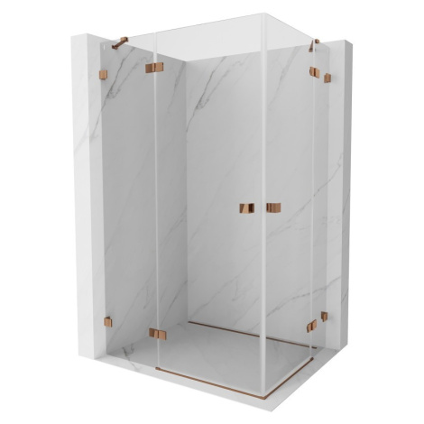 MEXEN/S Lunar Duo sprchový kout dveře křídlové 100 x 70, transparent, růžové zlato 834-100L-070P