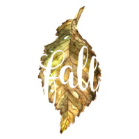 Ilustrace Watercolor illustration of text on brown leaf background. autumn style., Tetiana Sheve