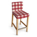 Dekoria Potah na barovou židli Hendriksdal , krátký, tmavě červená kostka velká, potah na židli 