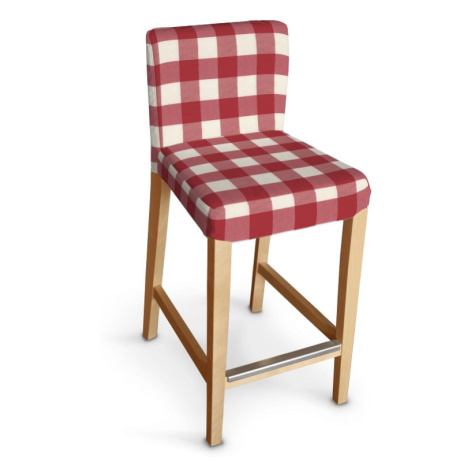 Dekoria Potah na barovou židli Hendriksdal , krátký, tmavě červená kostka velká, potah na židli 