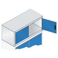 C+P Nástavná skříň s otočnými dveřmi ACURADO, v x š x h 500 x 1200 x 500 mm, světle šedá / světl