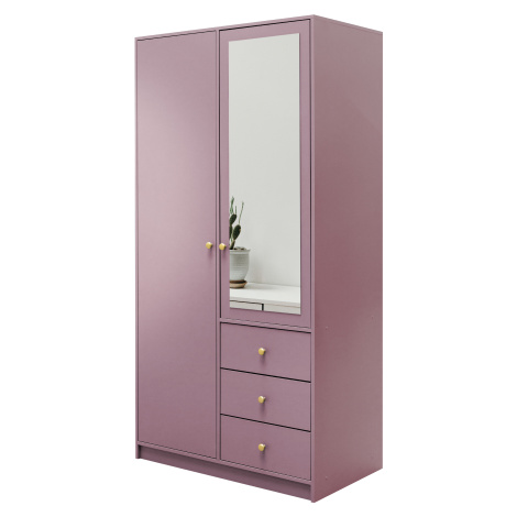 Šatní skříň Siena D2 Barva korpusu: Švestka (pastel), Rozměry: 100 cm