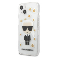 Pouzdro Karl Lagerfeld Ikonik Flower iPhone 13 mini čiré