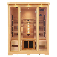 Juskys Infračervená sauna/ tepelná kabina Helsinky 150 s triplexním topným systémem a dřevem Hem
