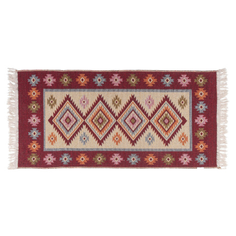 Kusový oboustranný vzorovaný koberec KILIM - ROMBY vínová 120x180 cm Multidecor