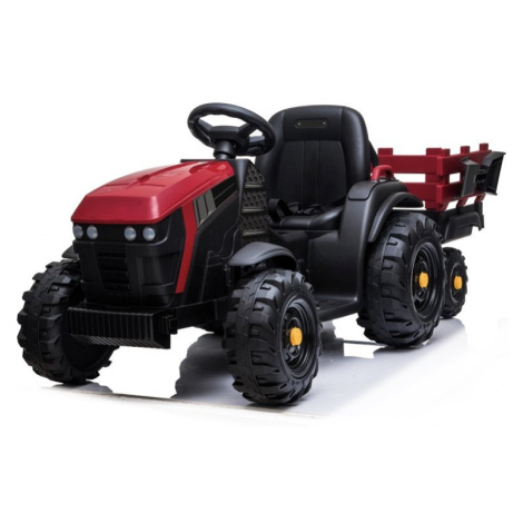 mamido Dětský elektrický traktor Farmer s vlečkou a lopatou červený