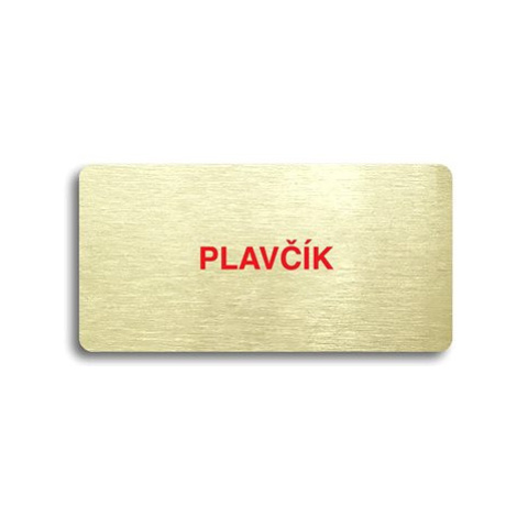 Accept Piktogram "PLAVČÍK" (160 × 80 mm) (zlatá tabulka - barevný tisk bez rámečku)
