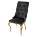 LuxD Designová židle Rococo Lví hlava černá / zlatá
