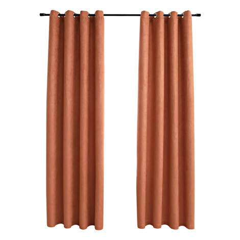 vidaXL Zatemňovací závěsy s kovovými kroužky 2 ks rezavé 140 x 245 cm