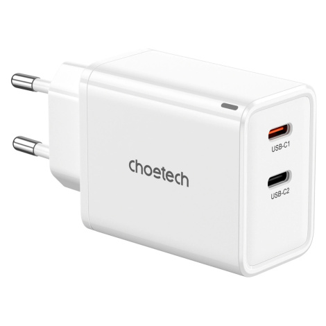 Choetech PD6013 2x USB-C PD 65W GaN síťová nabíječka - bílá