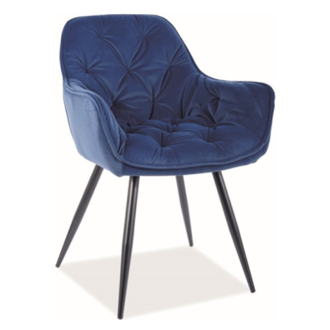 Signal Jídelní židle CHERRY MATT VELVET Barva: Modrá / velvet 79
