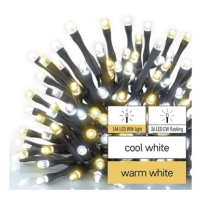 EMOS LED vánoční řetěz blikající, 18 m, venkovní i vnitřní, teplá/studená bílá, časovač