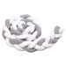 Šedo-bílý bavlněný pletený mantinel T-TOMI, délka 360 cm