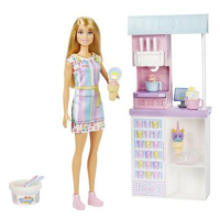 Mattel Barbie HERNÍ SET PRODAVAČKA ZMRZLINY BLONDÝNKA