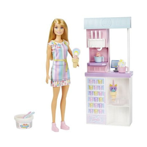 Mattel Barbie Prodavačka zmrzliny Blondýnka, herní set