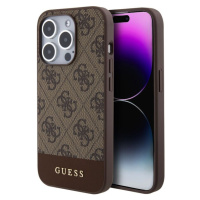 Guess PU 4G Stripe MagSafe kryt iPhone 15 Pro hnědý