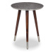 Estila Luxusní orientální příruční stolek Alcasar, kulatý s ručním kováním starostříbrná 50 cm