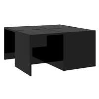 SHUMEE Konferenční stolky 4 ks černé lesklé 33 × 33 × 33 cm dřevotříska, 806820