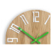 ModernClock Nástěnné hodiny Slim hnědo-zelené