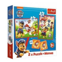 Puzzle 2v1 + pexeso Psí tým Tlapková patrola/Paw Patrol 27,5x20,5cm v krabici 28x28x6cm