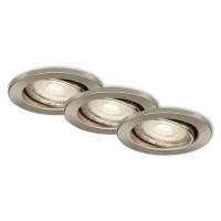 BRILONER 3ks sada LED vestavné svítidlo, pr. 8,6 cm, 5 W, matný nikl BRI 7147-032