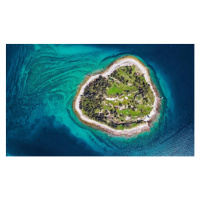 Fotografie Top aerial view of desert island,, rusm, 40 × 24.1 cm