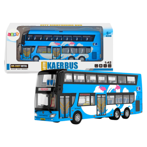 Dvoupatrový výletní autobus 1:42 modrý