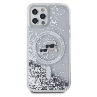 Zadní kryt Karl Lagerfeld Liquid Glitter Karl and Choupette Heads MagSafe pro Apple iPhone 12/12