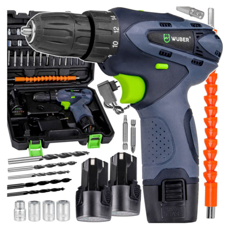 WUBER Aku šroubovák 18V + 2 baterie, nabíječka, příslušenství W52001