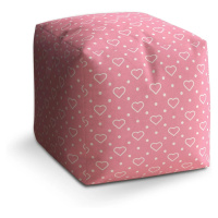 Taburet Cube Srdce a tečky - 40x40x40 cm