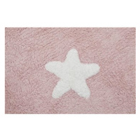 Bio kusový, ručně tkaný Stars Pink-White 120×160 cm