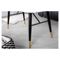 LuxD Designový konferenční stolek Laney 110 cm bílý - vzor mramor