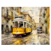 Obrazy na stěnu - Stará tramvaj projíždějící městem Rozměr: 40x50 cm, Rámování: vypnuté plátno n