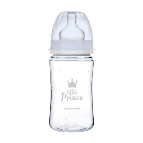 Canpol babies Lahev se širokým hrdlem ROYAL BABY 240ml modrá