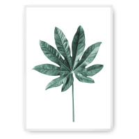 Dekoria Plakát  Leaf Emerald Green, 40 x 50 cm, Ramka: Biała