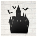 Halloweenská výzdoba na zeď - Strašidelný hrad