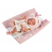 Llorens 63544 NEW BORN DĚVČÁTKO- realistická panenka miminko s celovinylovým tělem - 35 c