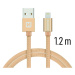 Datový kabel Swissten Textile USB Lightning 1,2 M, gold