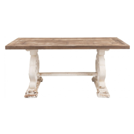 Dřevěný jídelní stůl ve tvaru obdelníku s umělou patinou – 180x90x82 cm Clayre & Eef