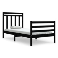 Rám postele černý masivní dřevo 90 × 200 cm, 3105304