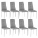 tectake 404124 8 jídelní židle, ozdobné kamínky - šedá - šedá