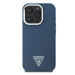 Guess PU Grained Triangle Logo Zadní Kryt pro iPhone 16 Pro Blue