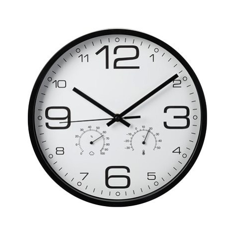 H&L Nástěnné hodiny Meteo, 30,5 cm, černé